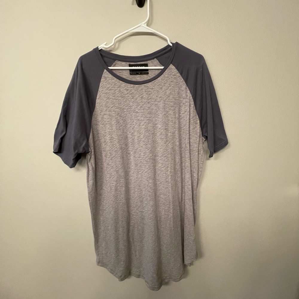 PacSun Mens L Large Casual Long Tee Shirt Grey/Blue